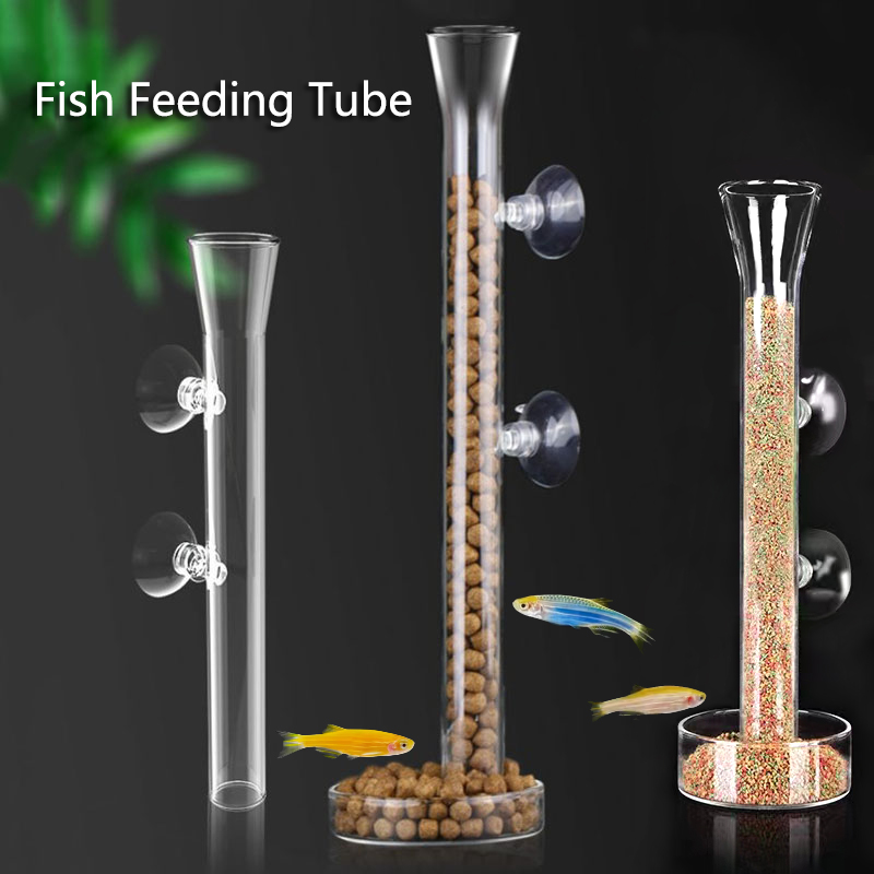 Meal Prep Glass - الزجاج حوض السمك المغذية أنبوب ،