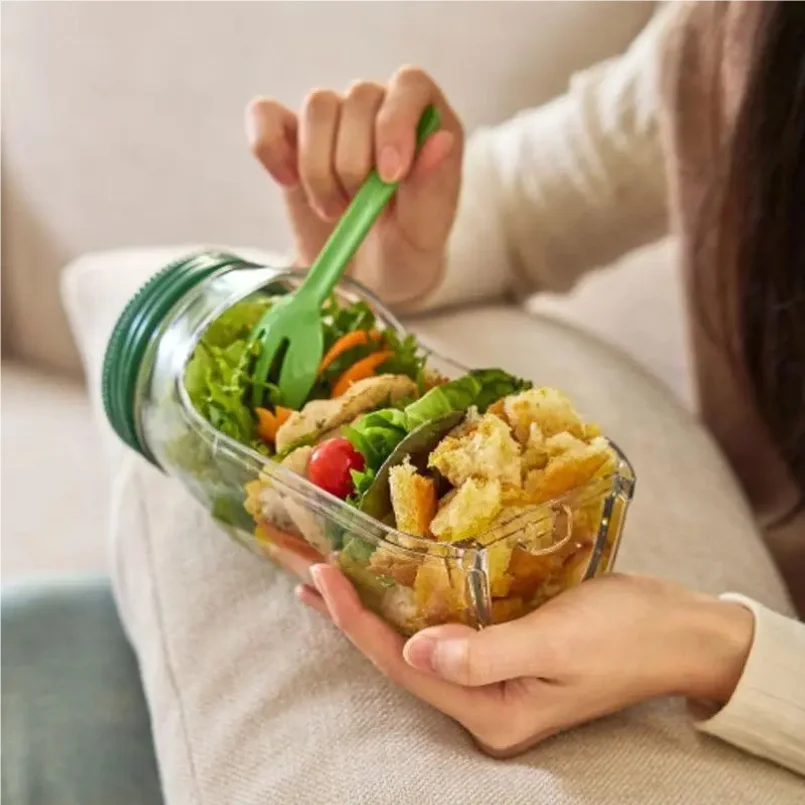 وعاء سلطة بلاستيكي محمول جديد  - مراجعة Meal Prep Glass وسعره