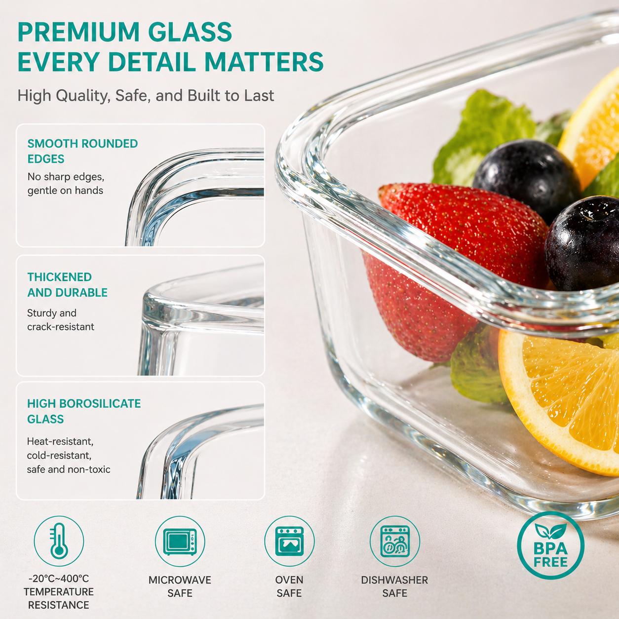 16 قطعة من حاويات تخزين الطعام - مراجعة Meal Prep Glass وسعره